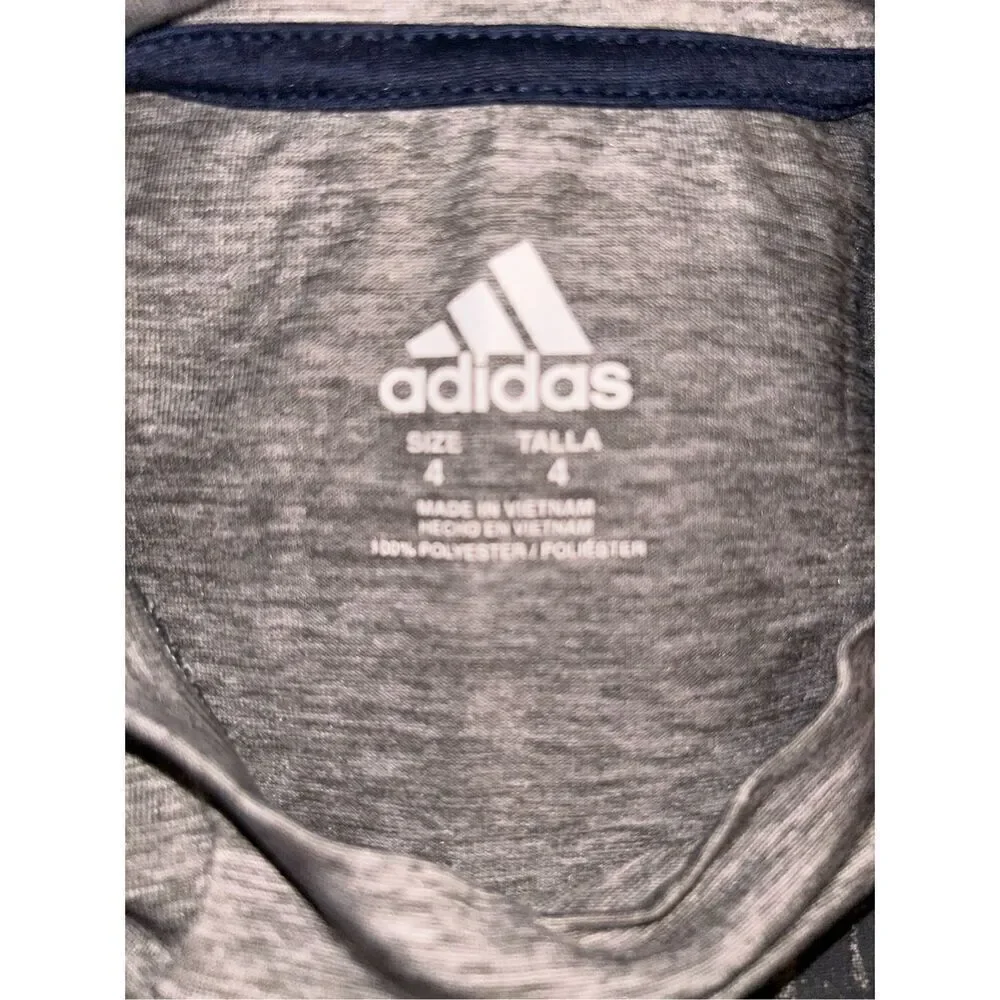 Adidas Football Shirt Boys 4 Youth Gray T-Shirt Short Sleeve